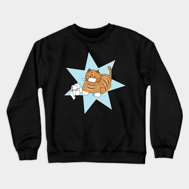 Vaccine Corona Cat Crewneck Sweatshirt by kristinbell